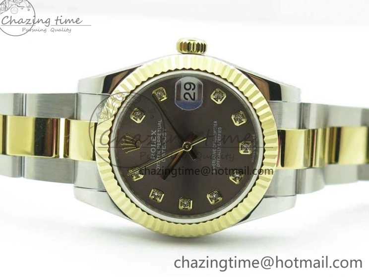 MiroTime 0127 SoftTouch Datejust 31mm 278273 SS YG BP Maker Best Edition Gray Diamonds Dial on SS YG Oyster Bracelet 2715